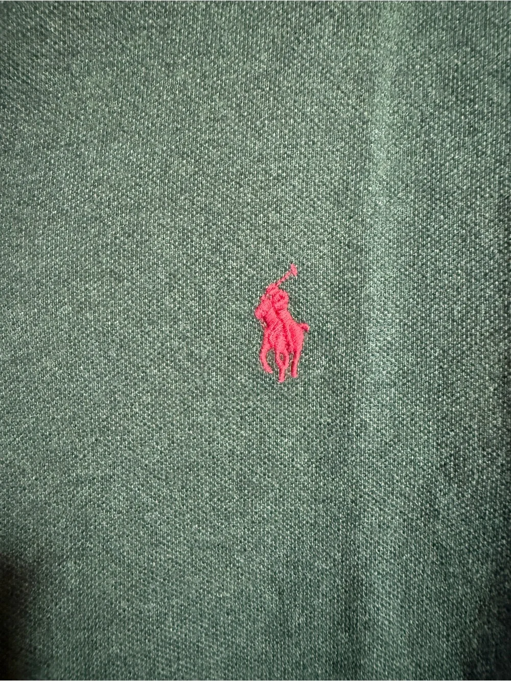 Polo by Ralph Lauren Dark Green Long-Sleeve Polo with Red Logo